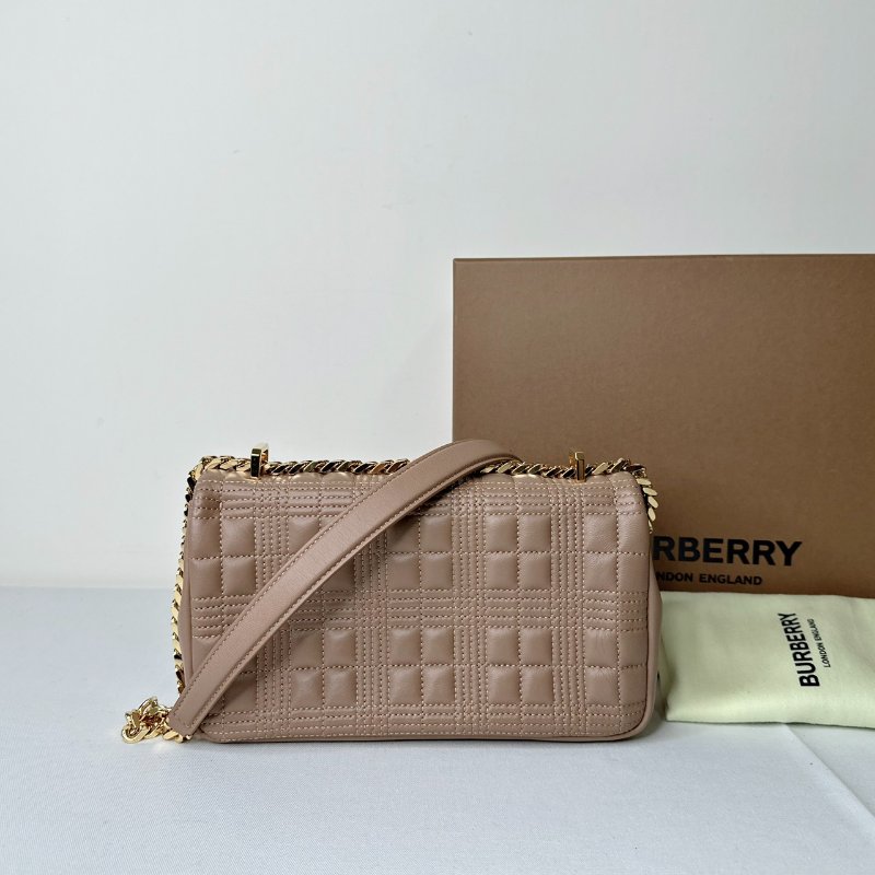 BURBERRY Lola TB縫格紋皮革鏈包-1