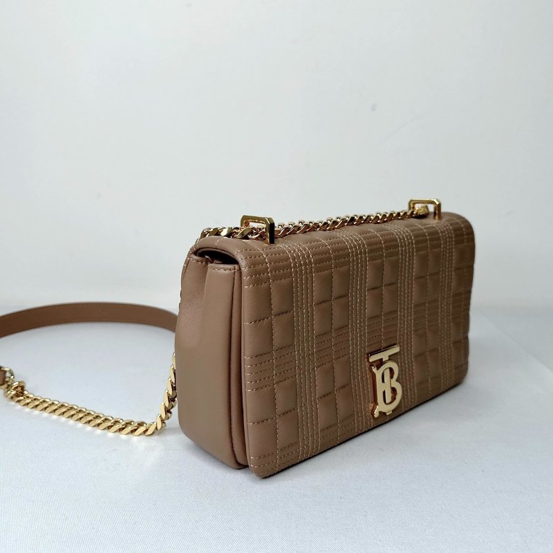 BURBERRY Lola TB縫格紋皮革鏈包-3