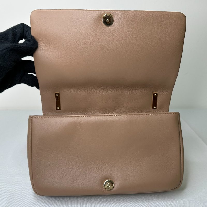 BURBERRY Lola TB縫格紋皮革鏈包-4