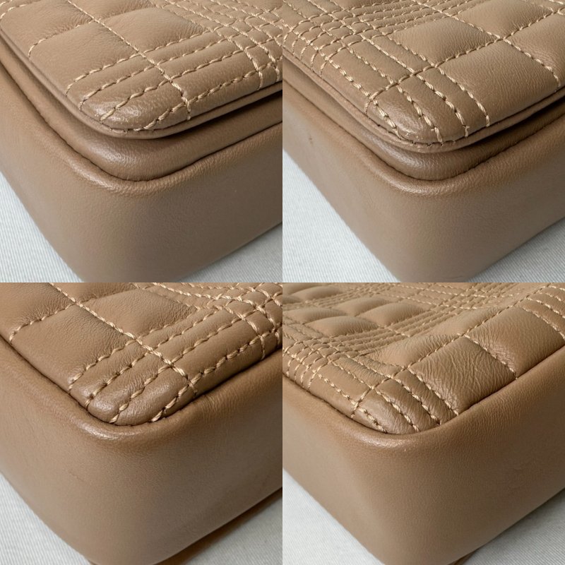 BURBERRY Lola TB縫格紋皮革鏈包-9