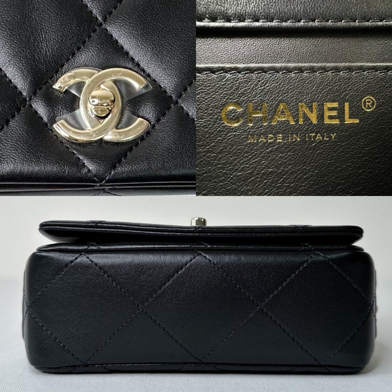 CHANEL 22P黑羊瀑布鏈晚宴包-9