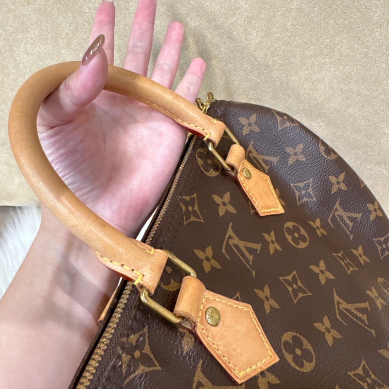 LV Speedy25 老花波士頓包 晶片款-13