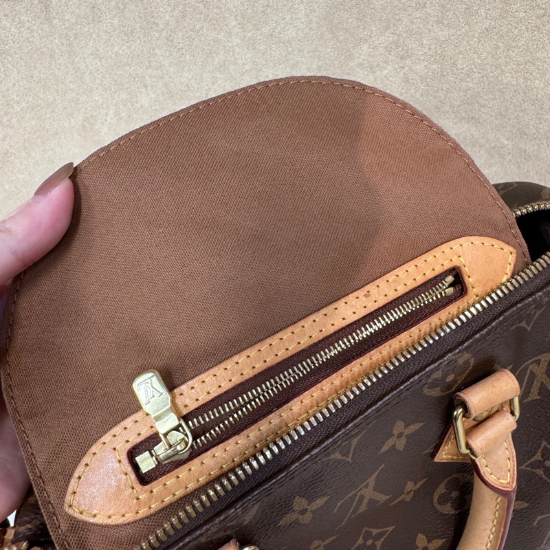 LV Speedy25 老花波士頓包 晶片款-19