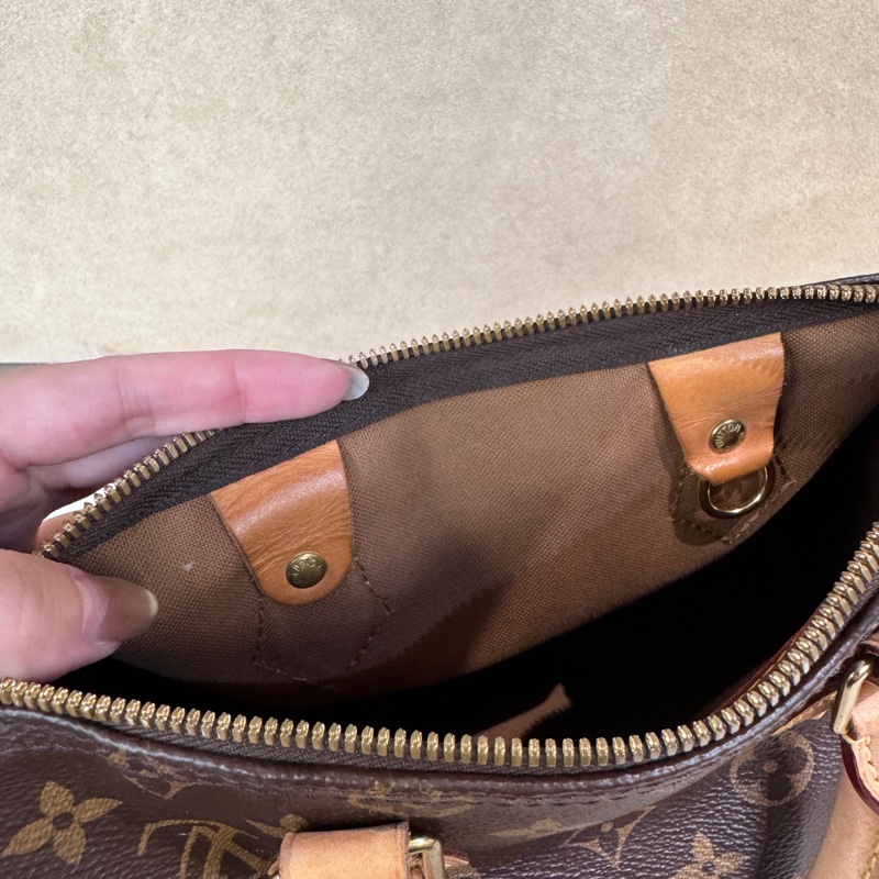 LV Speedy25 老花波士頓包 晶片款-21
