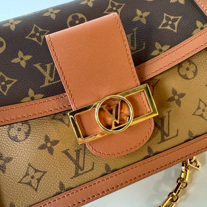 LV DAUPHINE 達芙妮 MM 中號 拼色 金鍊 斜背包 M44391-7