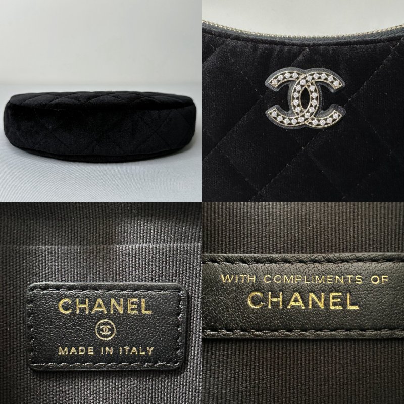 CHANEL 全新VIC絲絨半月鍊條包-8