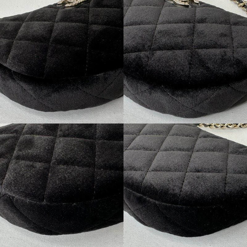 CHANEL 全新VIC絲絨半月鍊條包-9