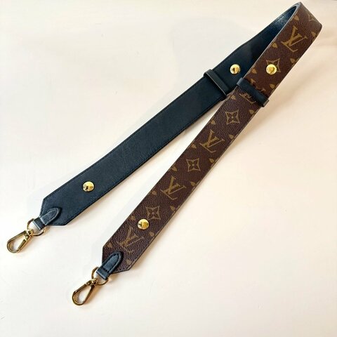 LV MONOGRAM 老花 黑色 雙色 兩段式 可調長度 替換 肩背帶 J02465