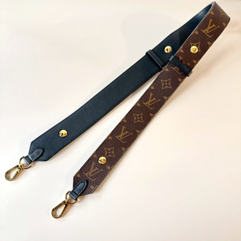 LV MONOGRAM 老花 黑色 雙色 兩段式 可調長度 替換 肩背帶 J02465-0