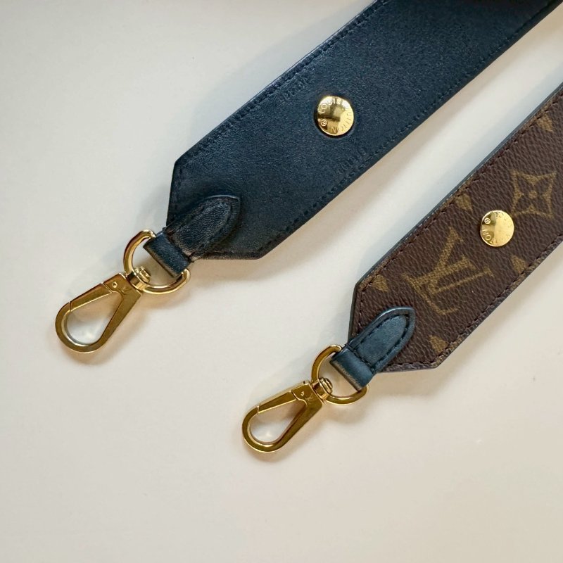 LV MONOGRAM 老花 黑色 雙色 兩段式 可調長度 替換 肩背帶 J02465-1