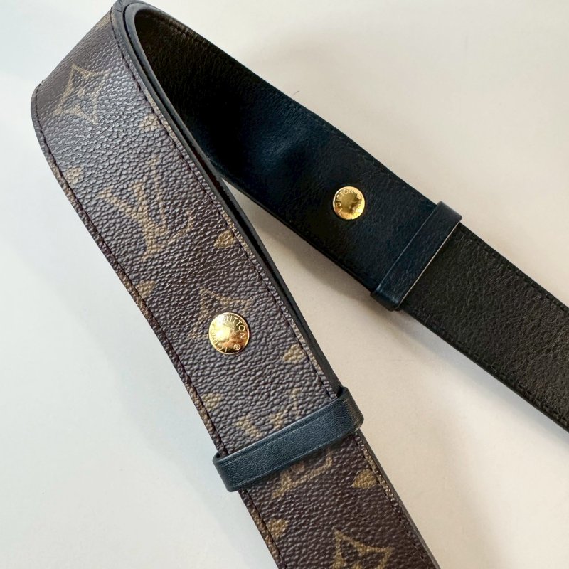LV MONOGRAM 老花 黑色 雙色 兩段式 可調長度 替換 肩背帶 J02465-3