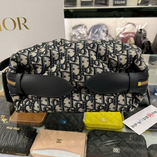 東區正精品㊣DIOR M2416UTZD D-Journey 藍色老花丹寧布帆布金釦手提包肩背包 RZ6099-4