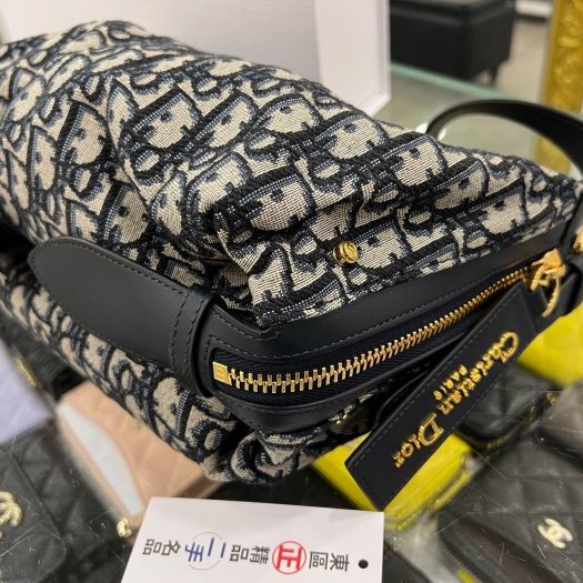 東區正精品㊣DIOR M2416UTZD D-Journey 藍色老花丹寧布帆布金釦手提包肩背包 RZ6099-7