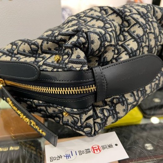 東區正精品㊣DIOR M2416UTZD D-Journey 藍色老花丹寧布帆布金釦手提包肩背包 RZ6099-8
