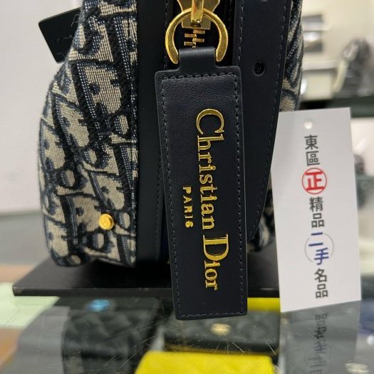 東區正精品㊣DIOR M2416UTZD D-Journey 藍色老花丹寧布帆布金釦手提包肩背包 RZ6099-9