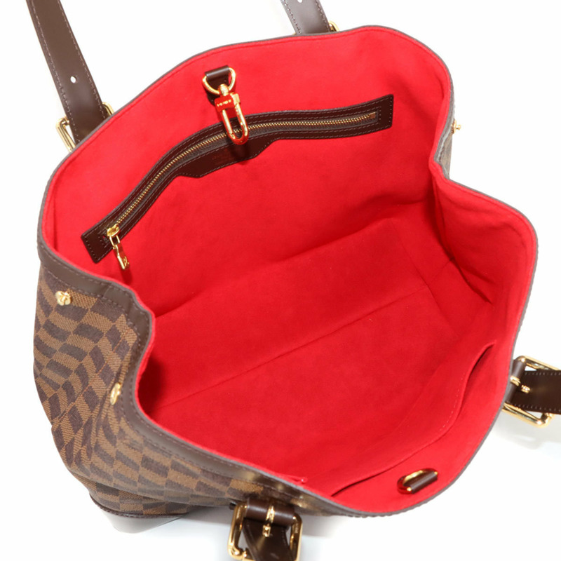 路易威登 Damier Hampstead 中號手提包，Ebene 棕色，N51204-5