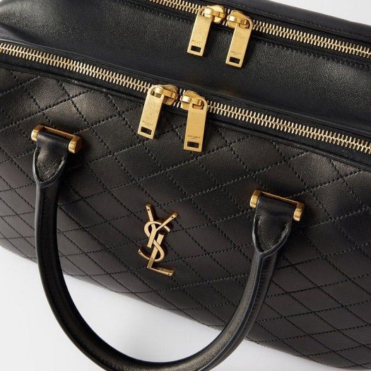 YSL好美好有氣質的黑金二用波士頓包-7