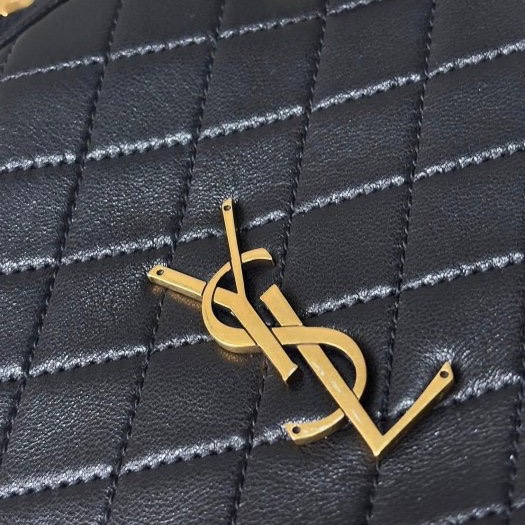 YSL好美好有氣質的黑金二用波士頓包-10