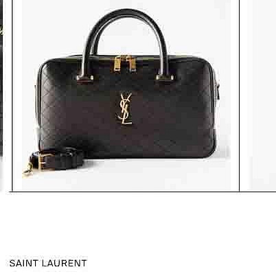 YSL好美好有氣質的黑金二用波士頓包-14