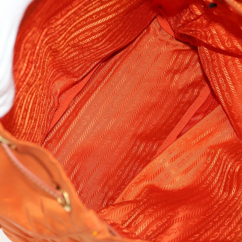 【日本直送】PRADA 雙肩包 尼龍 橘色 金色 正品 155325V-9