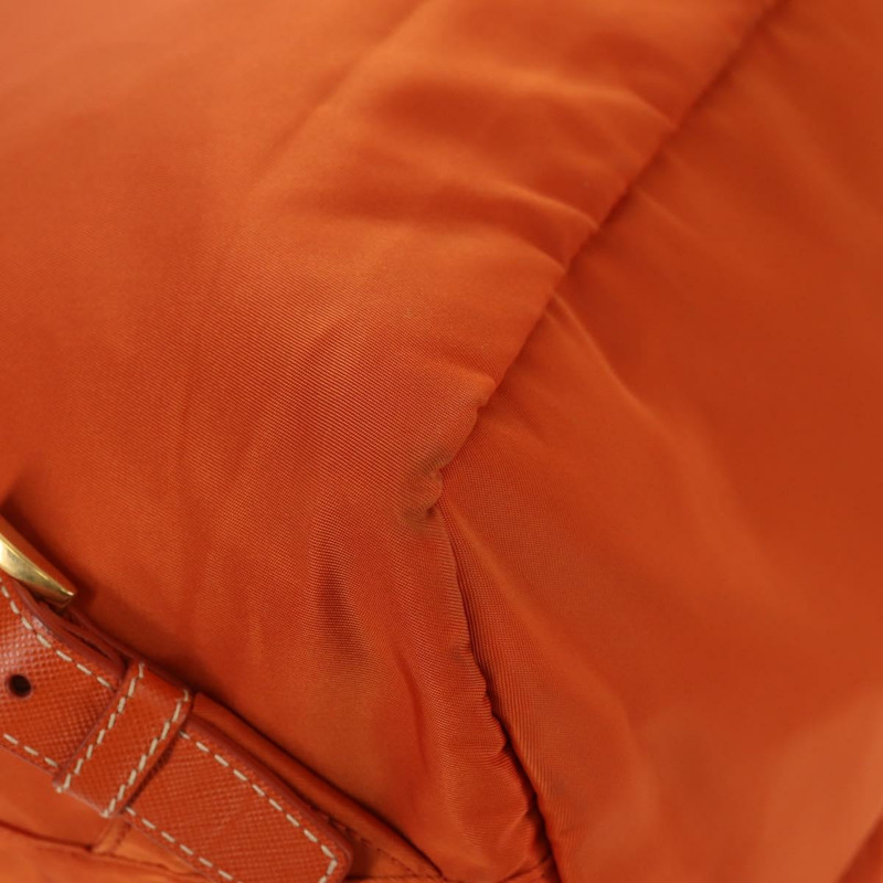 【日本直送】PRADA 雙肩包 尼龍 橘色 金色 正品 155325V-17