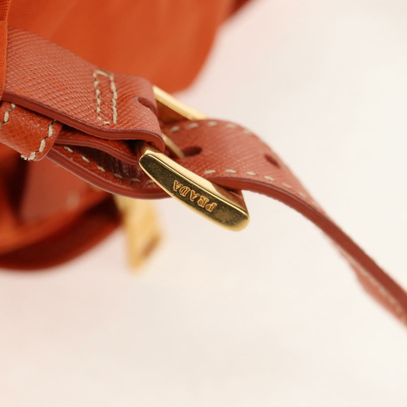 【日本直送】PRADA 雙肩包 尼龍 橘色 金色 正品 155325V-19