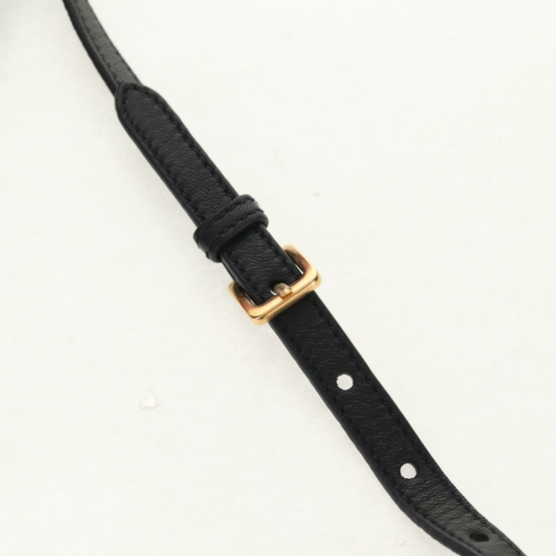 【日本直送】PRADA Ribbon 手提包 皮革 2way 黑色 金色 Auth 155326V-14