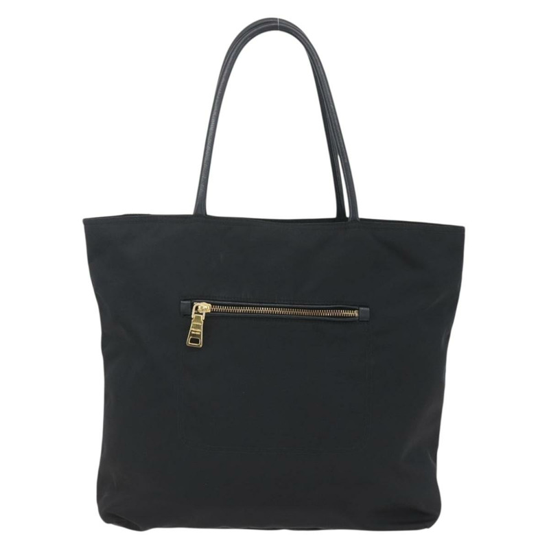 【日本直送】PRADA 尼龍黑色金色手提包 Auth 156867V-1