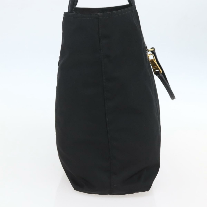 【日本直送】PRADA 尼龍黑色金色手提包 Auth 156867V-2