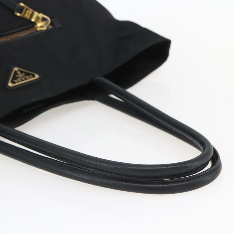 【日本直送】PRADA 尼龍黑色金色手提包 Auth 156867V-5