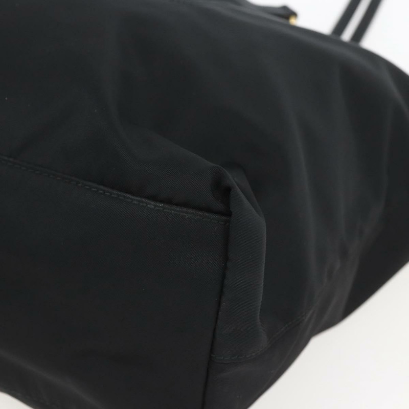 【日本直送】PRADA 尼龍黑色金色手提包 Auth 156867V-8