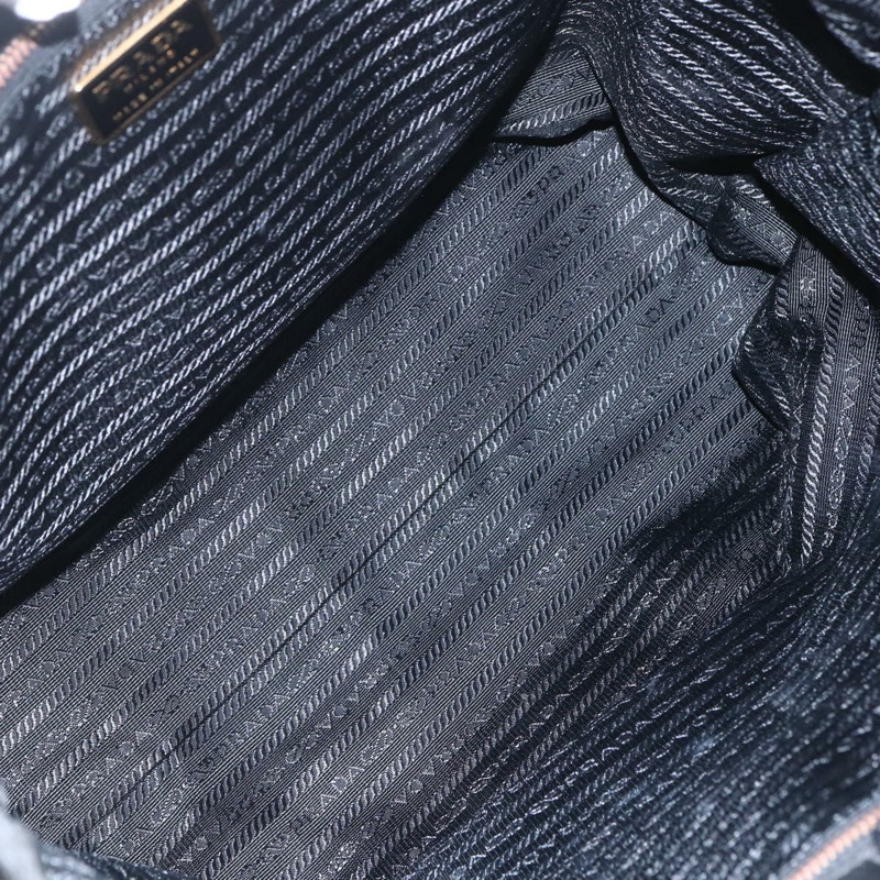 【日本直送】PRADA 尼龍黑色金色手提包 Auth 156867V-9