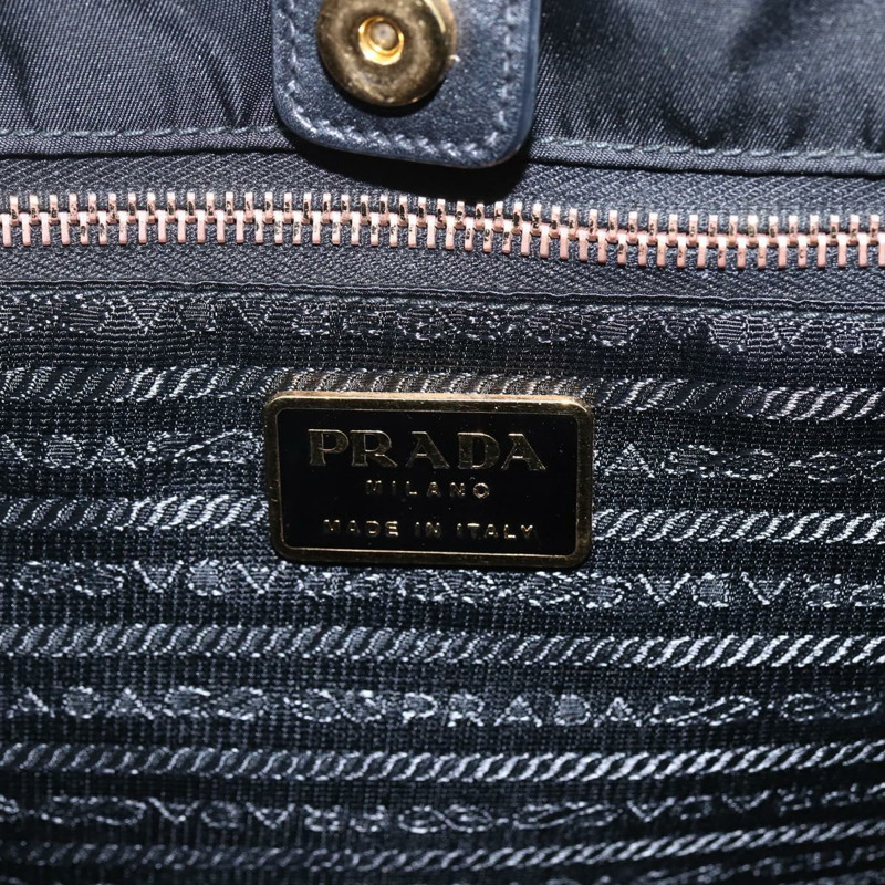 【日本直送】PRADA 尼龍黑色金色手提包 Auth 156867V-18