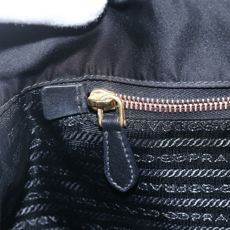 【日本直送】PRADA 尼龍黑色金色手提包 Auth 156867V-19