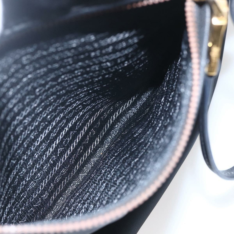 【日本直送】PRADA 尼龍黑色金色手提包 Auth 156867V-24