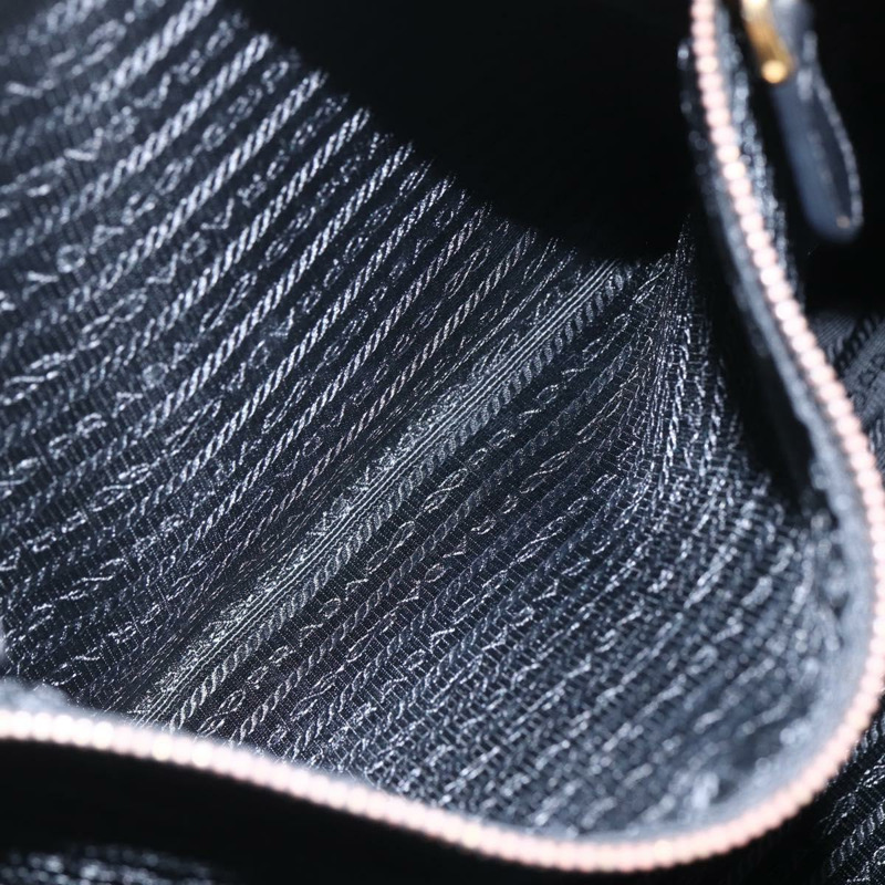 【日本直送】PRADA 尼龍黑色金色手提包 Auth 156867V-26