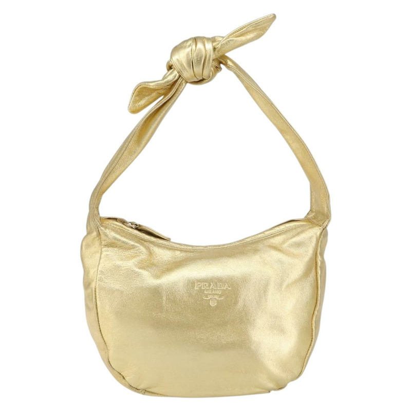 【日本直送】PRADA 金色皮革肩背包 正品 156454V-12
