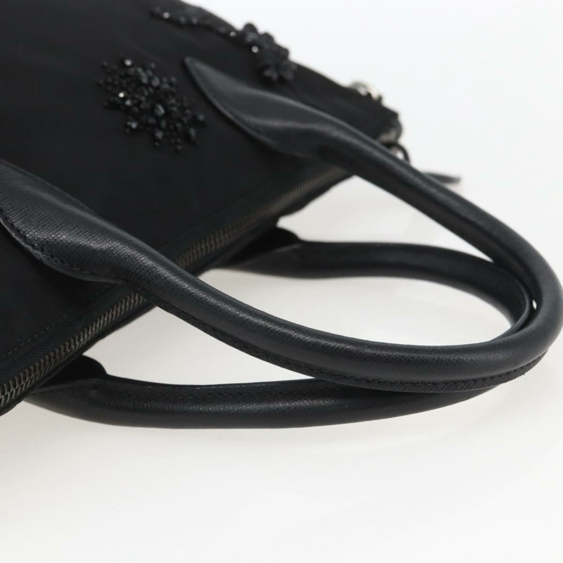 【日本直送】PRADA 串珠手提包 尼龍 黑色 銀色 正品 am10030V-6