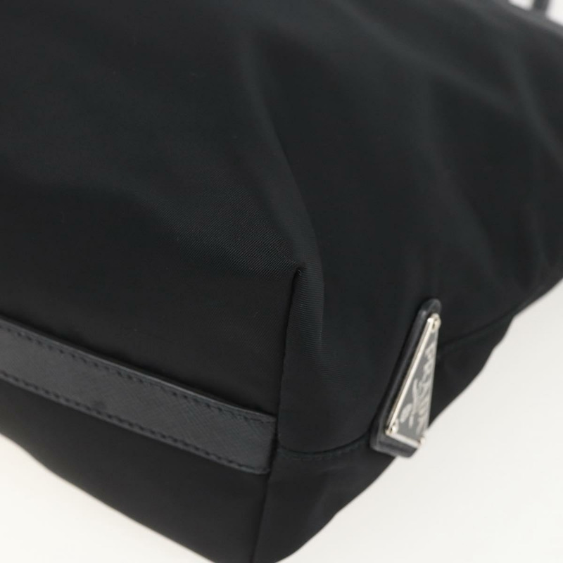 【日本直送】PRADA 串珠手提包 尼龍 黑色 銀色 正品 am10030V-15