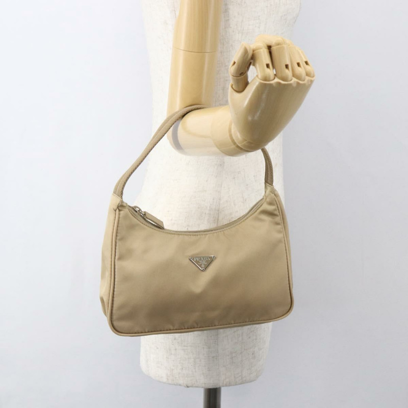 【日本直送】PRADA 尼龍手提包 米色 銀色 正品 157109V-21