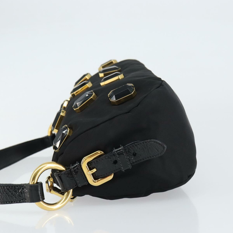 【日本直送】PRADA Bijoux 單肩包 尼龍 黑色 金色 正品 yk19999V-3