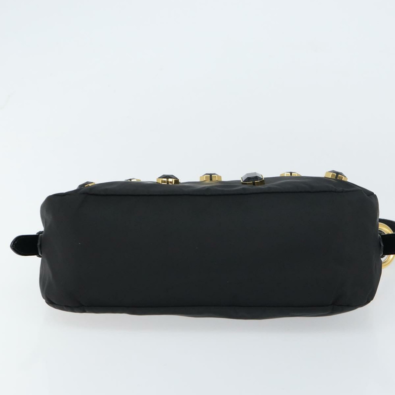 【日本直送】PRADA Bijoux 單肩包 尼龍 黑色 金色 正品 yk19999V-4