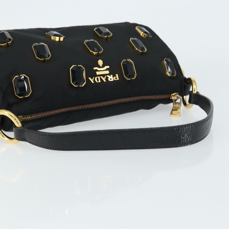 【日本直送】PRADA Bijoux 單肩包 尼龍 黑色 金色 正品 yk19999V-6