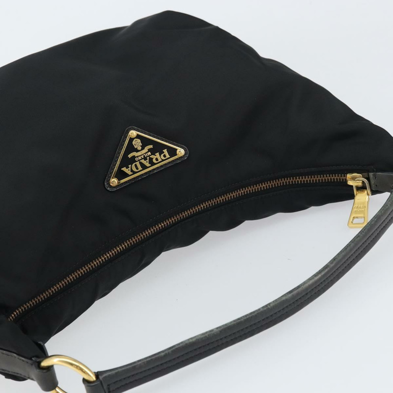 【日本直送】PRADA 黑色金色尼龍肩包，正品 yk20004V-5
