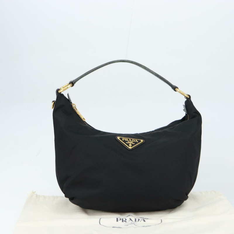 【日本直送】PRADA 黑色金色尼龍肩包，正品 yk20004V-11