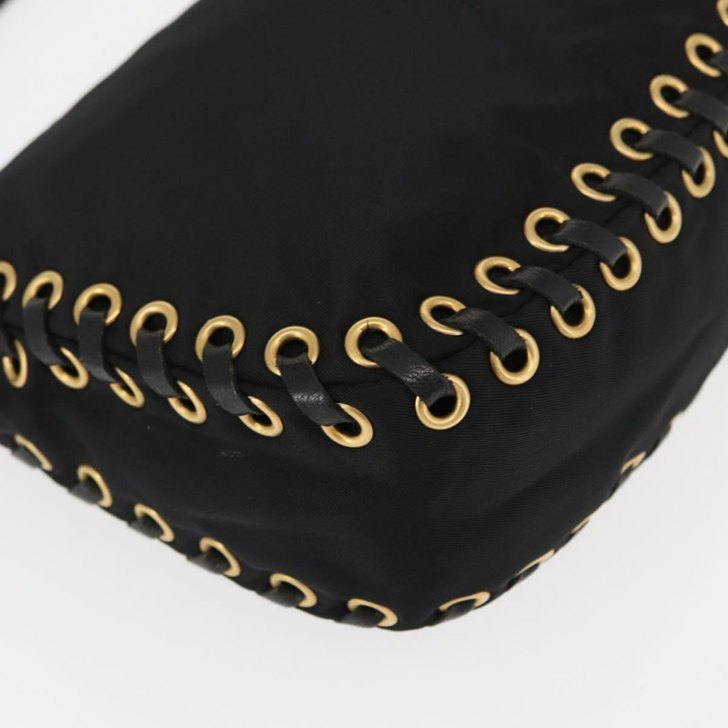 【日本直送】PRADA 黑色金色尼龍肩包，正品編號 157682V-7