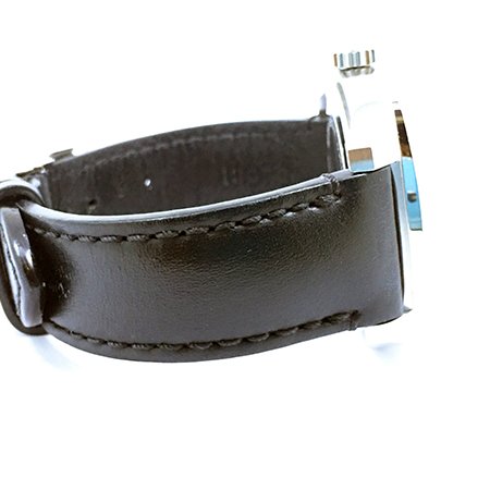 ＊奢華大道國際精品＊【W0523】GUCCI黑面不銹鋼41MM皮帶石英腕錶 YA142307-3