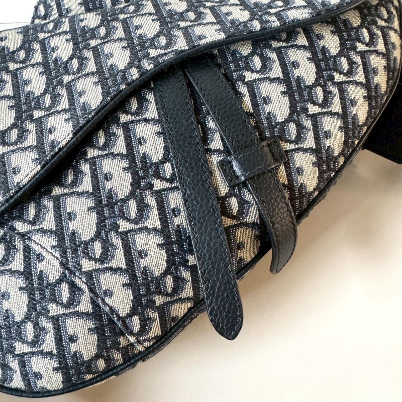 Dior Oblique 緹花布 牛皮 男款 Saddle 馬鞍包 斜背 肩背 胸口包-1