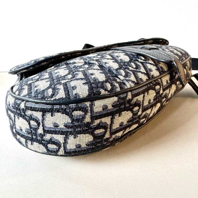 Dior Oblique 緹花布 牛皮 男款 Saddle 馬鞍包 斜背 肩背 胸口包-2