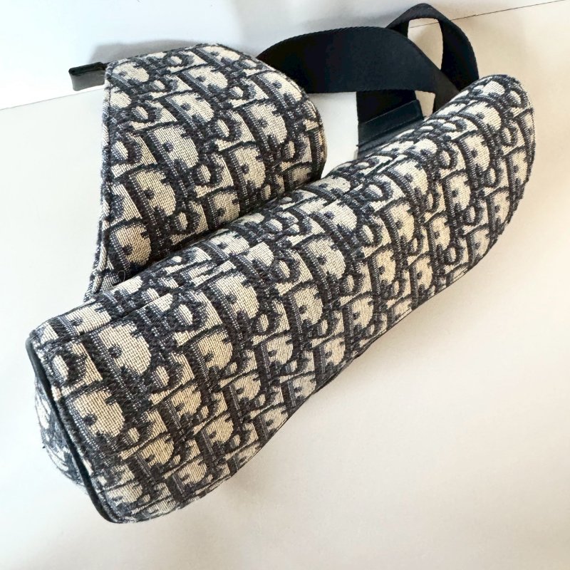 Dior Oblique 緹花布 牛皮 男款 Saddle 馬鞍包 斜背 肩背 胸口包-5